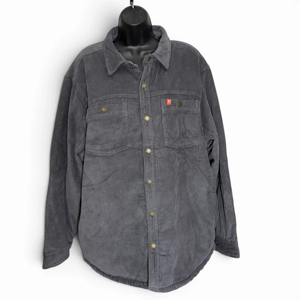 The American Outdoorsman Men's XXL Solid Sherpa Lined Trucker Jacket Gray NWT